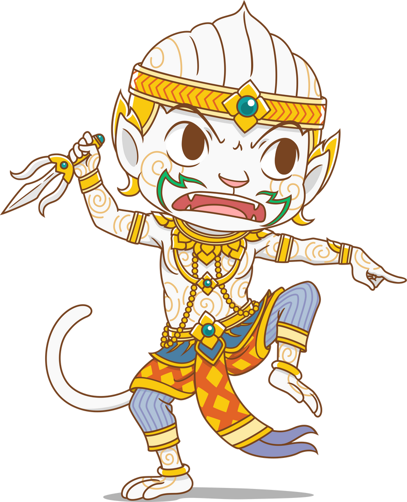 Hanuman, king monkey character in Thailand's Rammakian epic.